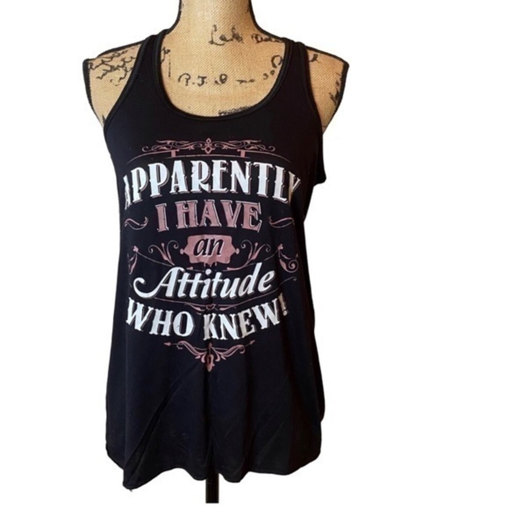 Bella Ladies black racer back tank, size M